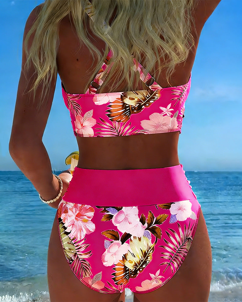 Perla Originals| Bikini con motivos florales en contraste