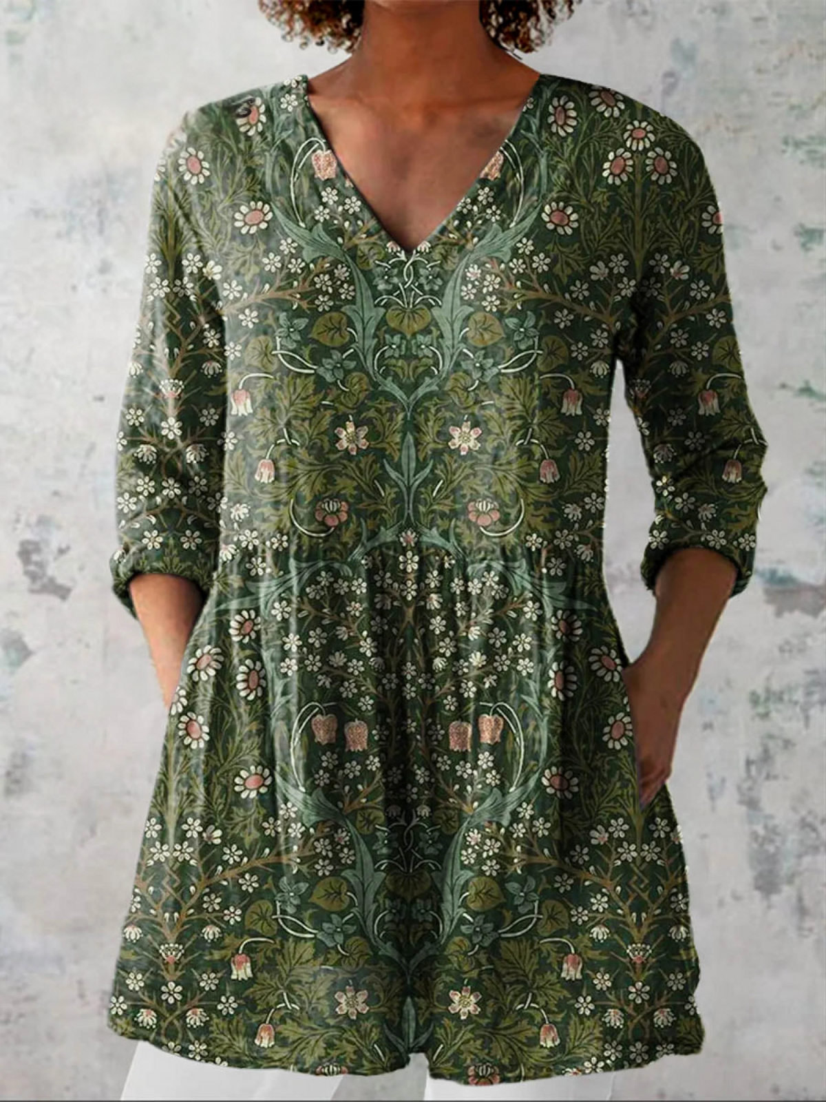 Addison | Blouse longue à encolure en V