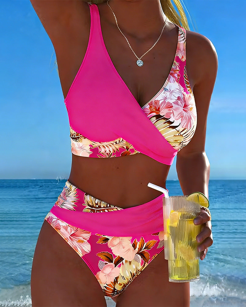 Perla Originals| Bikini con motivos florales en contraste