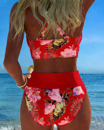 Perla Originals| Bikini con motivos florales en contraste