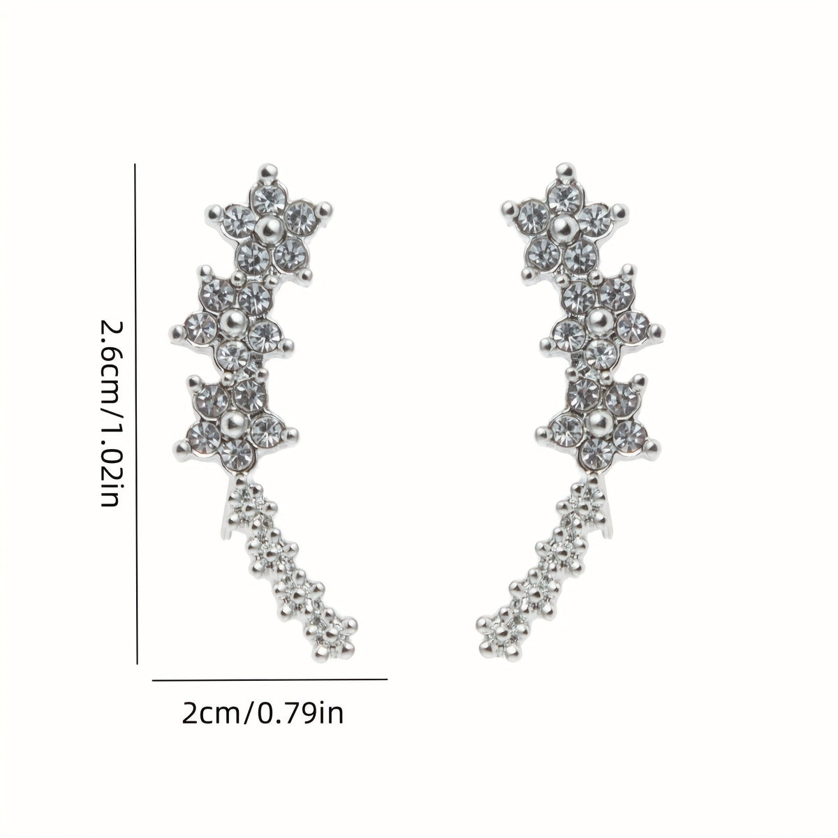 Élégantes boucles d'oreilles florales en argent, au style intemporel