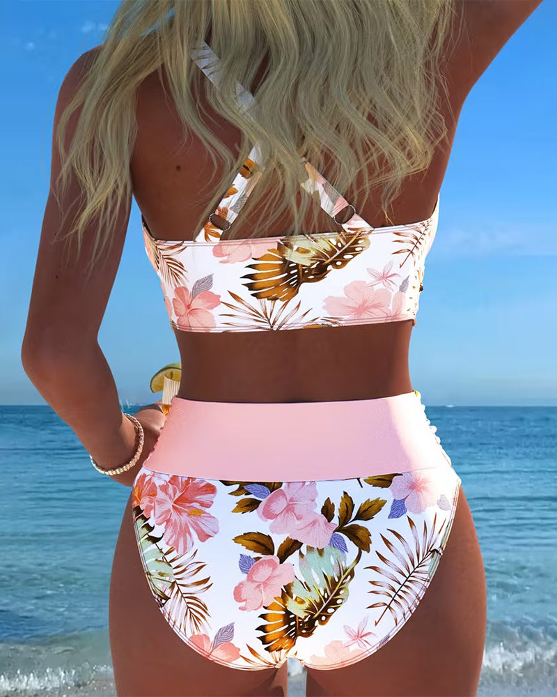 Perla Originals| Bikini con motivos florales en contraste