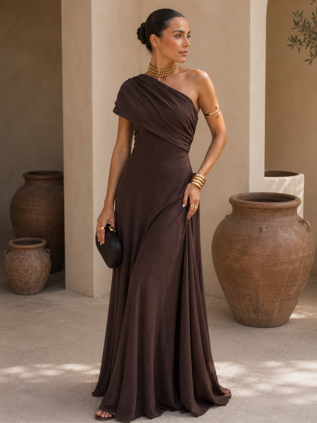Robe Tolède de couleur marron