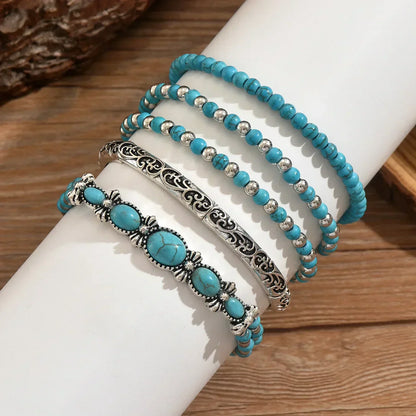 Ensemble de bracelets bohèmes avec perles turquoise