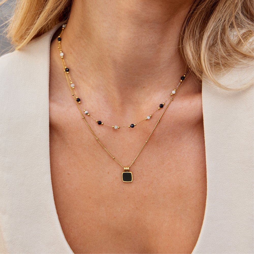Collier multi-rangs de gemmes